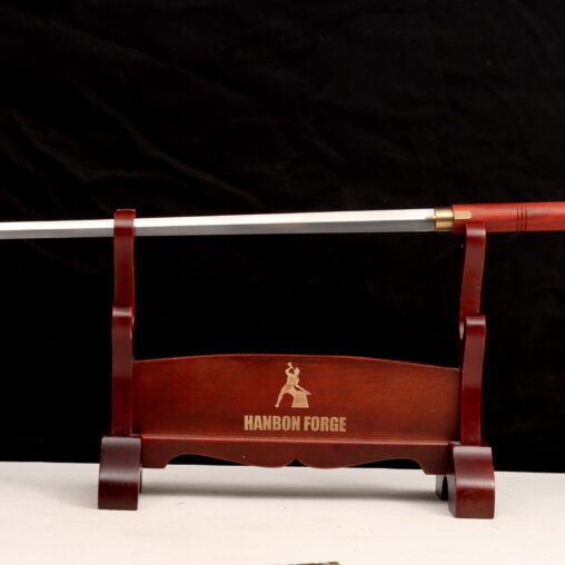 Red Chinese Dragon Cloud Cane Sword with Folded Steel Blade