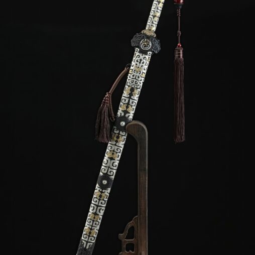 Yueshen Jian Damascus Steel Sword Pattern Pure Copper Scabbard