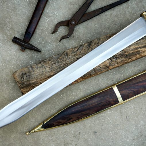 Mainz Gladius Sword with Dark Wood Hilt and Round Pommel