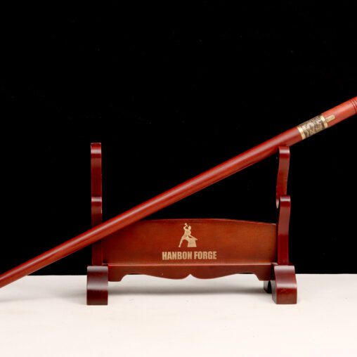 Elegant Red Dragon Cane Sword with Round Pommel