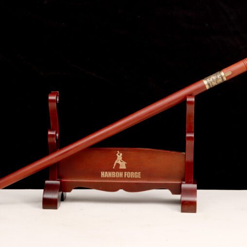 Red Functional Cane Sword with a Derby Handle