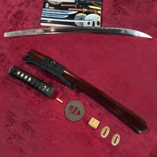 Folded Steel Wakizashi (Naginata Blade Shape)