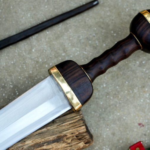 Mainz Gladius Sword with Dark Wood Hilt and Round Pommel