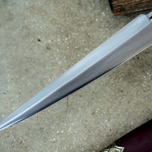 Straight European Saber with a Knuckle Bow and a False Edge