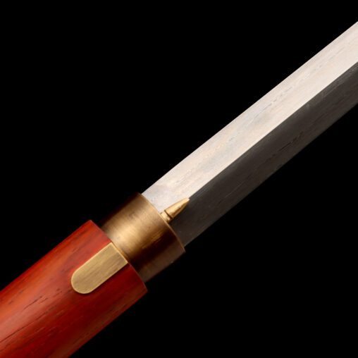Red Functional Cane Sword with a Derby Handle