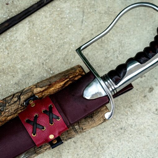 Straight European Saber with a Knuckle Bow and a False Edge