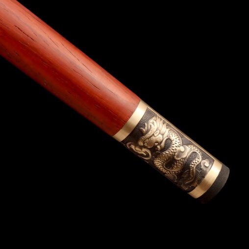 Red Functional Cane Sword with a Derby Handle