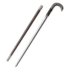 Engraved Hook-Handle Walking Sword Cane