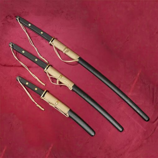 Modern Tactical Daisho Set (Katana + Wakizashi + Tanto) – 5160 Spring Steel Blade