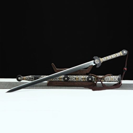 Yueshen Jian Damascus Steel Sword Pattern Pure Copper Scabbard