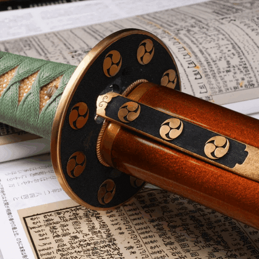 Kinriko Mitsudomoe Koshirae Katana with Kogai