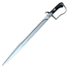 Straight European Saber with a Knuckle Bow and a False Edge