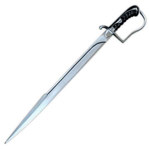 Straight European Saber with a Knuckle Bow and a False Edge